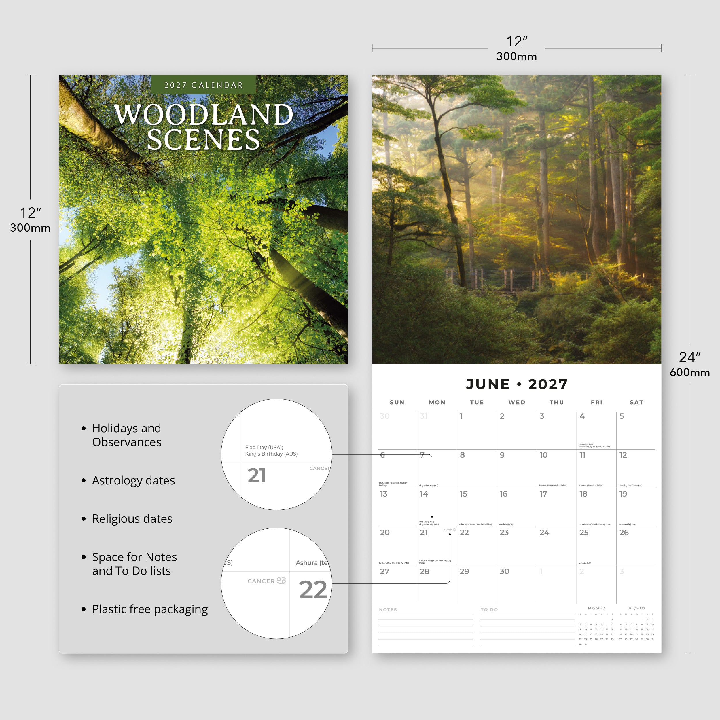 2027 Woodland Scenes - Square Wall Calendar