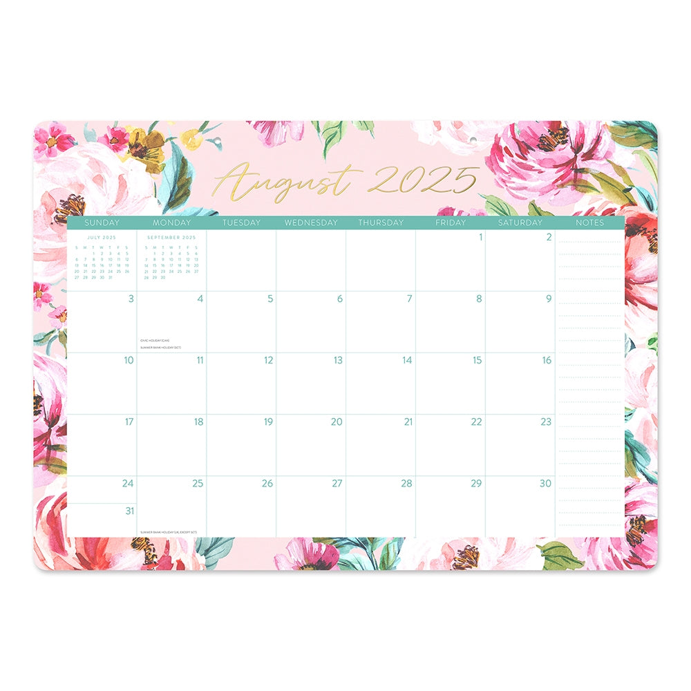 2026 Bella Flora - 17-Month Desk Blotter Calendar