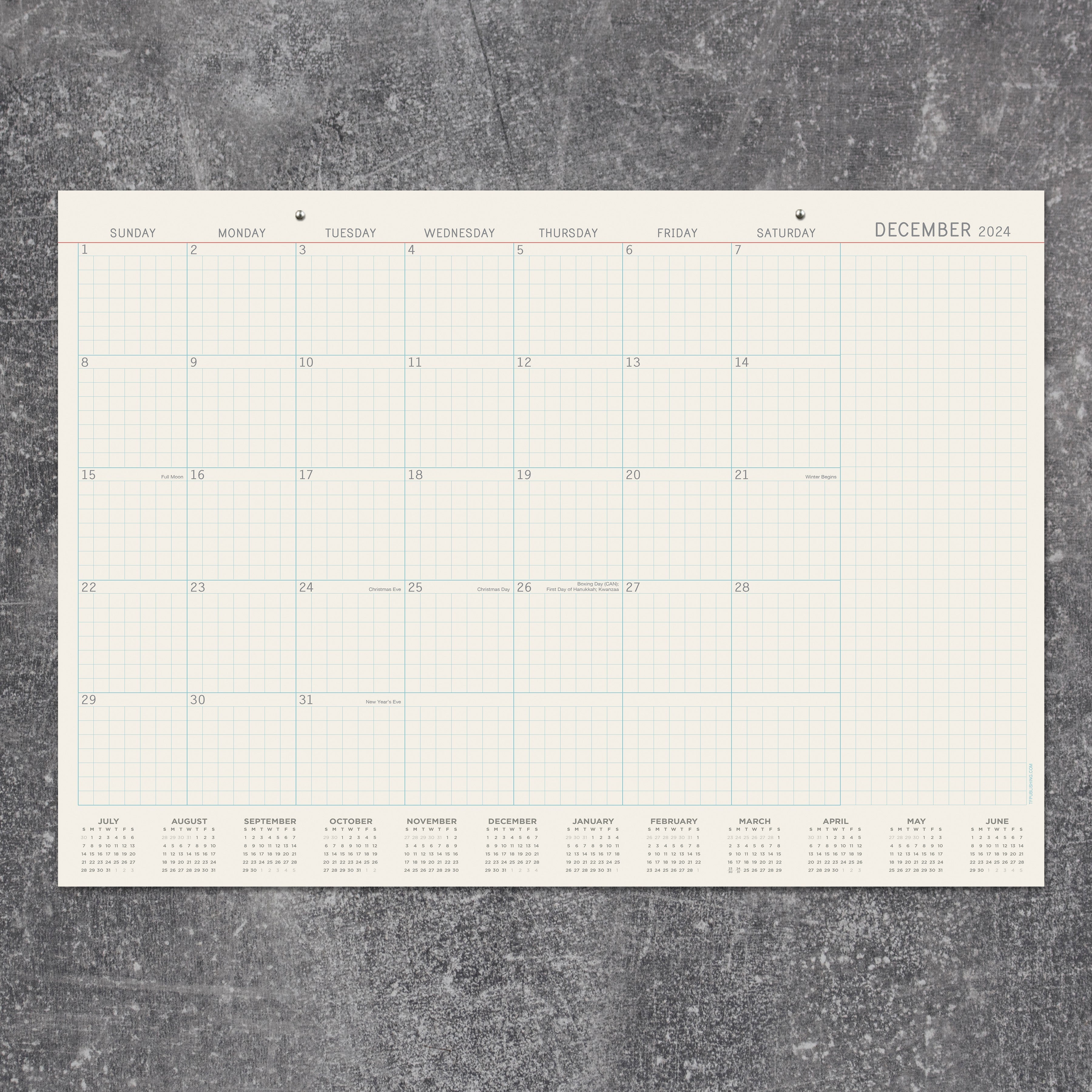 July 2024 - June 2025 Vintage Professional - Medium Monthly Desk Pad Blotter Academic Calendar