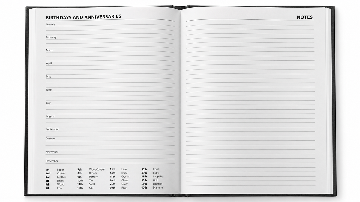Personalised 2027 A4 Hard Cover Appointment Diary