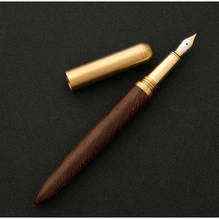 Handmade Wood Fountain Pen | The Hemmingway : Ebony (Boxed)