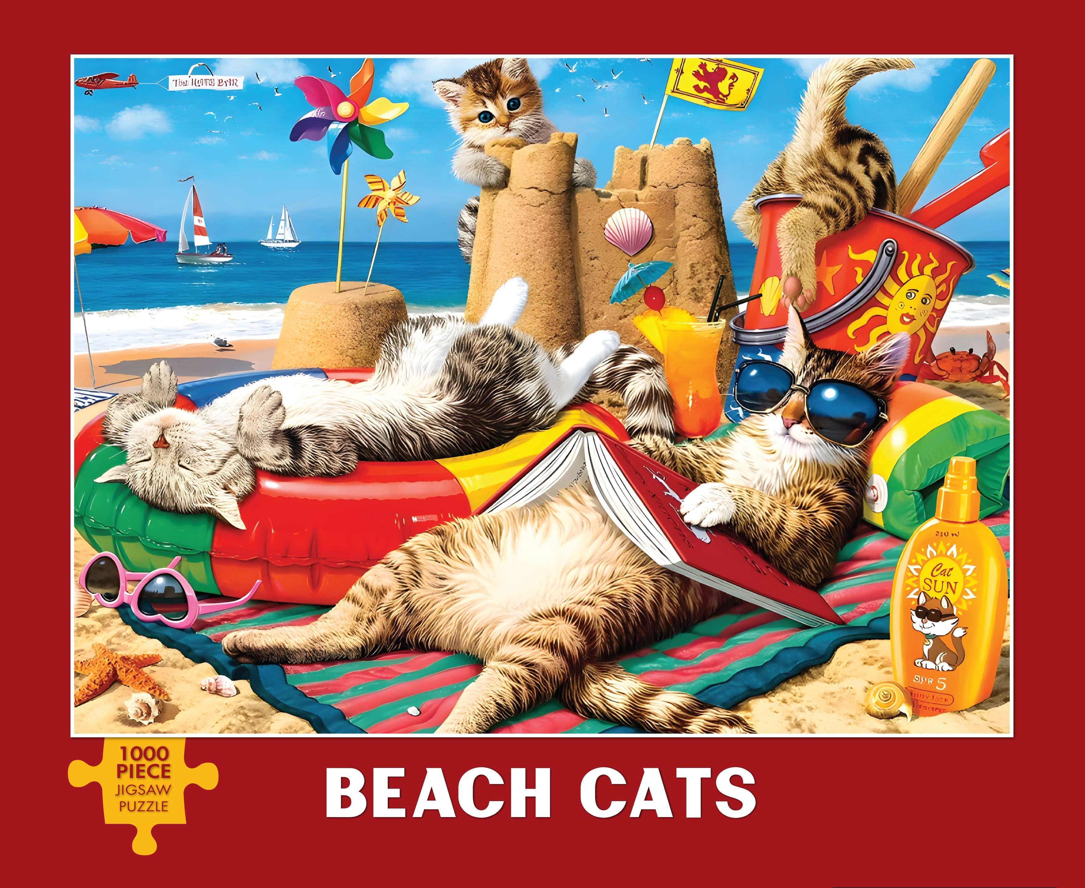 Beach Cats 1000 Piece - Jigsaw Puzzle