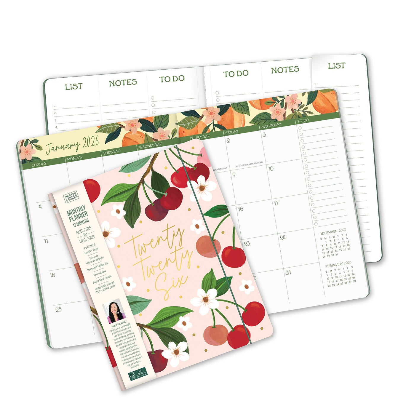 2026 Fruit & Flora - Just Right 17-Month Monthly Diary/Planner