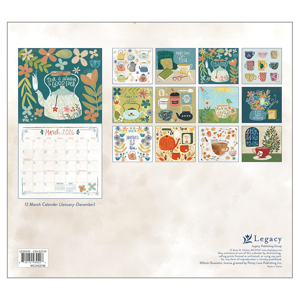 2026 Legacy Tea Time - Deluxe Wall Calendar