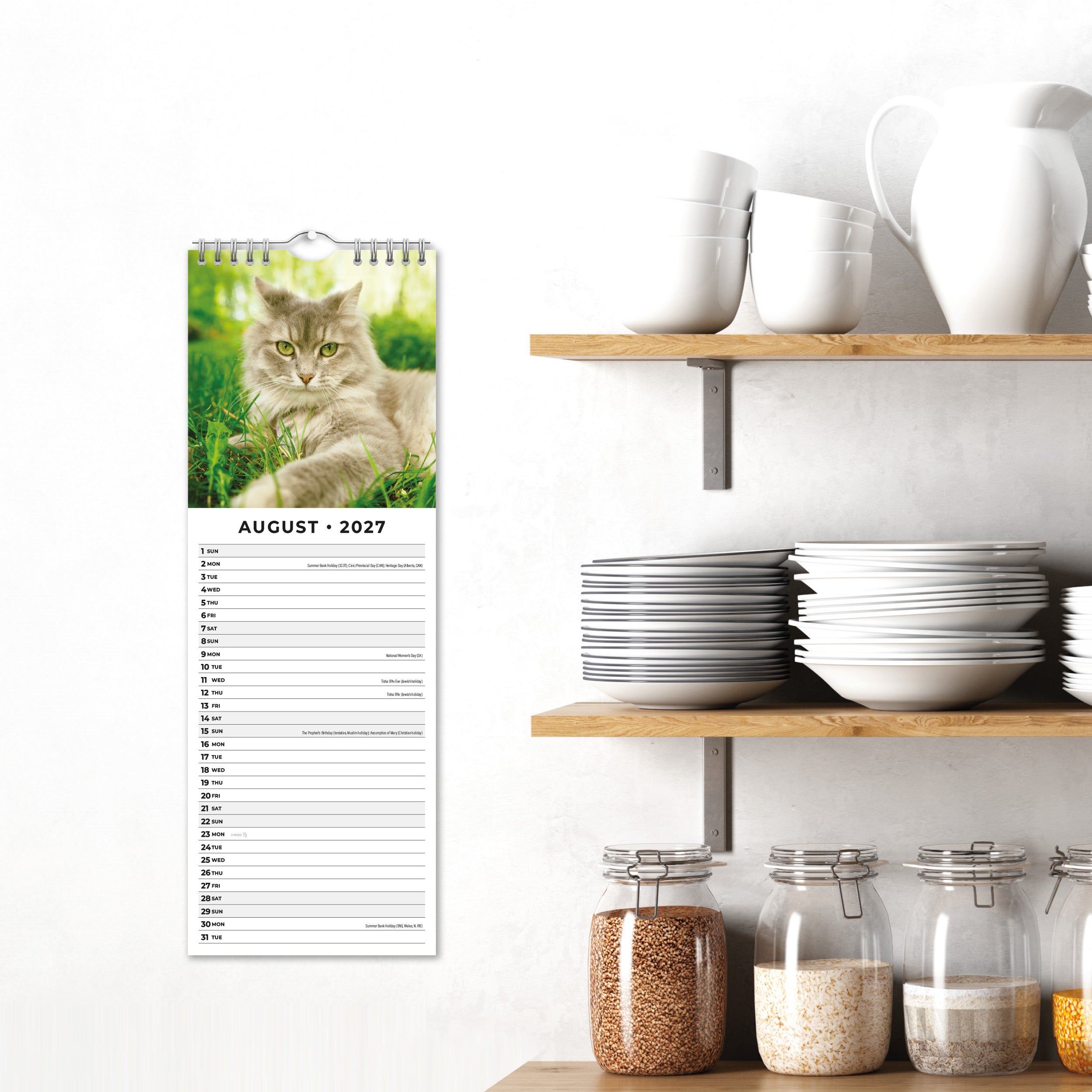 2027 Adorable Cats - Slim Wall Calendar