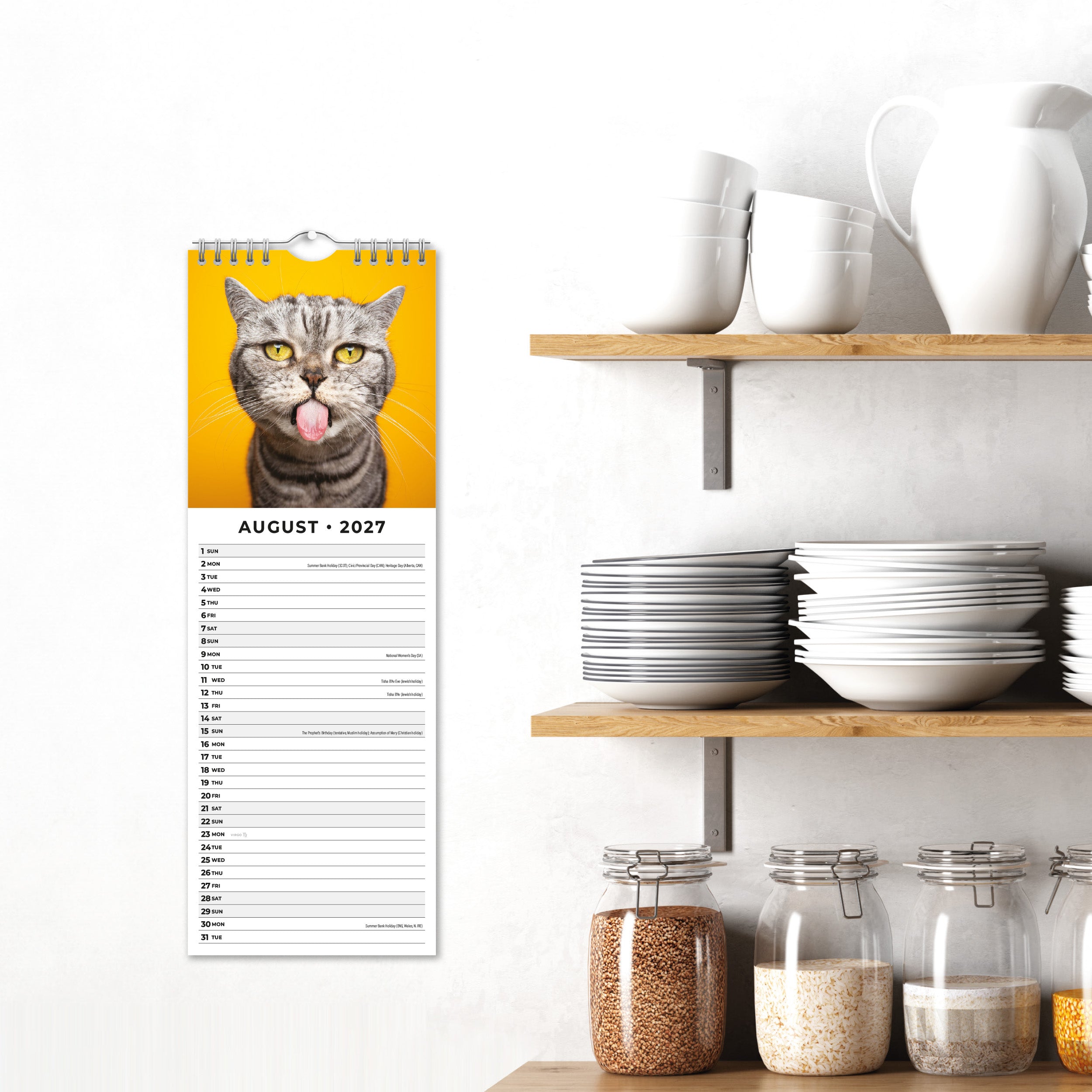 2027 Funny Cats - Slim Wall Calendar