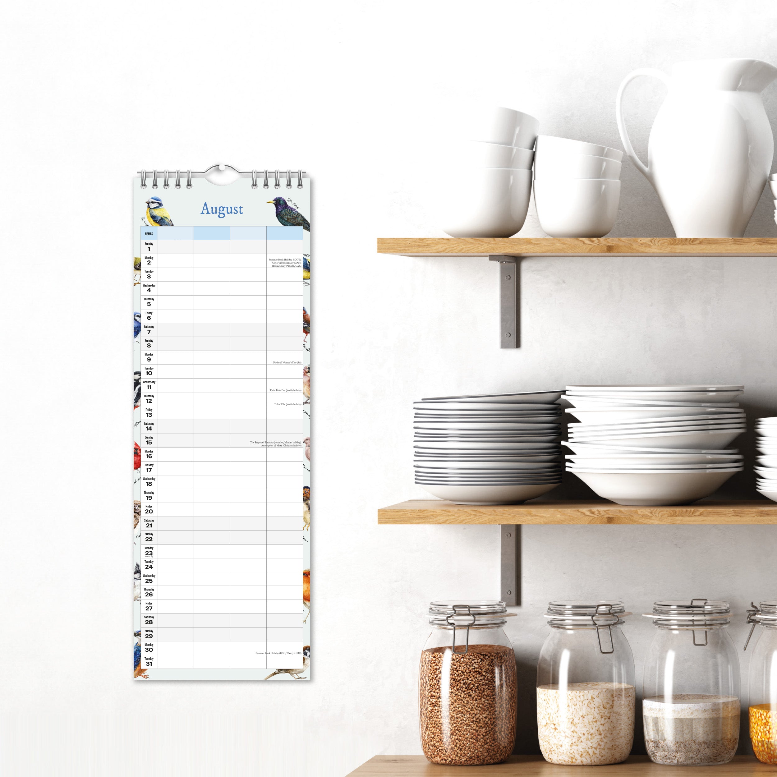 2027 Garden Birds - Slim Wall Calendar