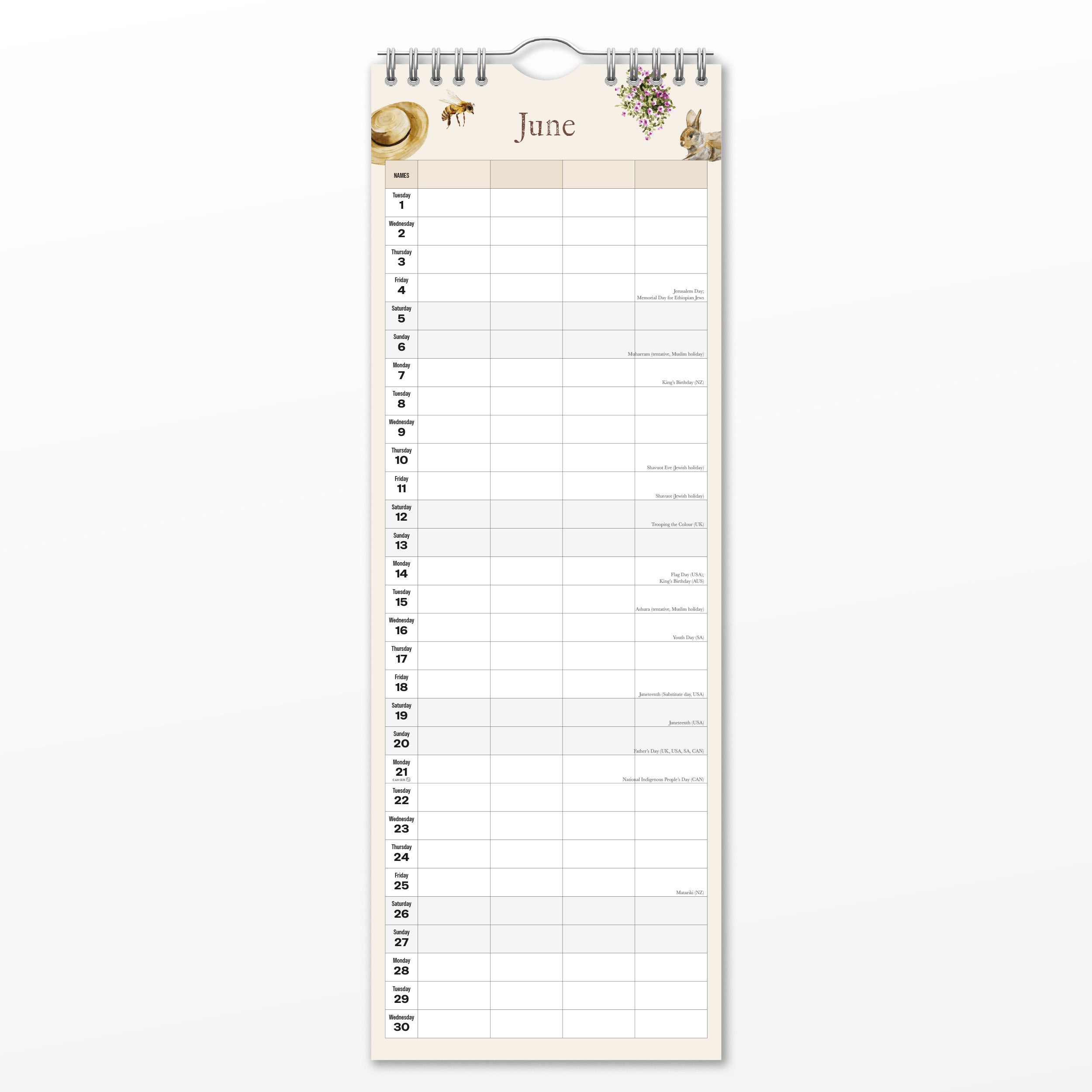 2027 Garden Days - Slim Wall Calendar
