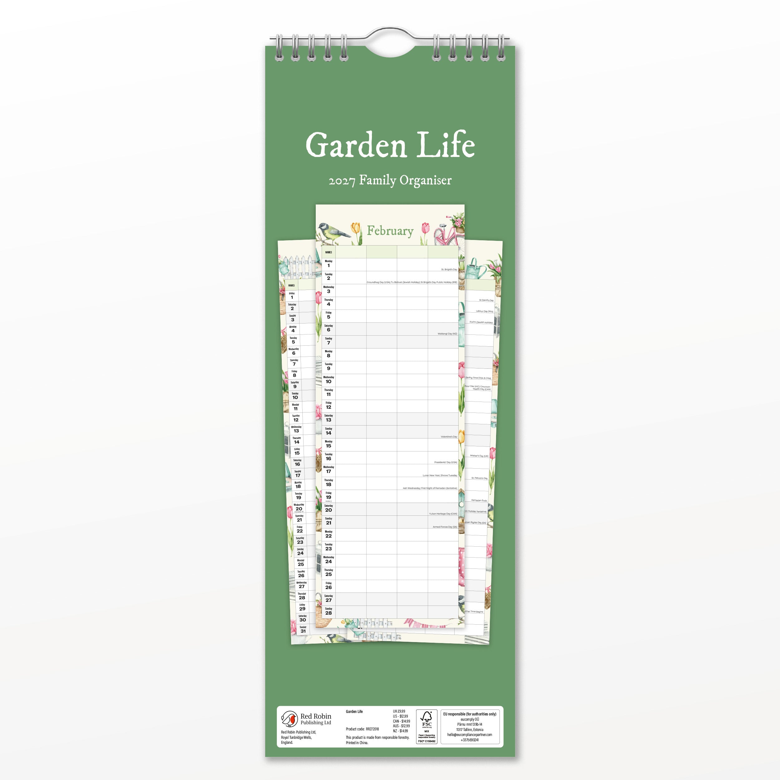 2027 Garden Life - Slim Wall Calendar