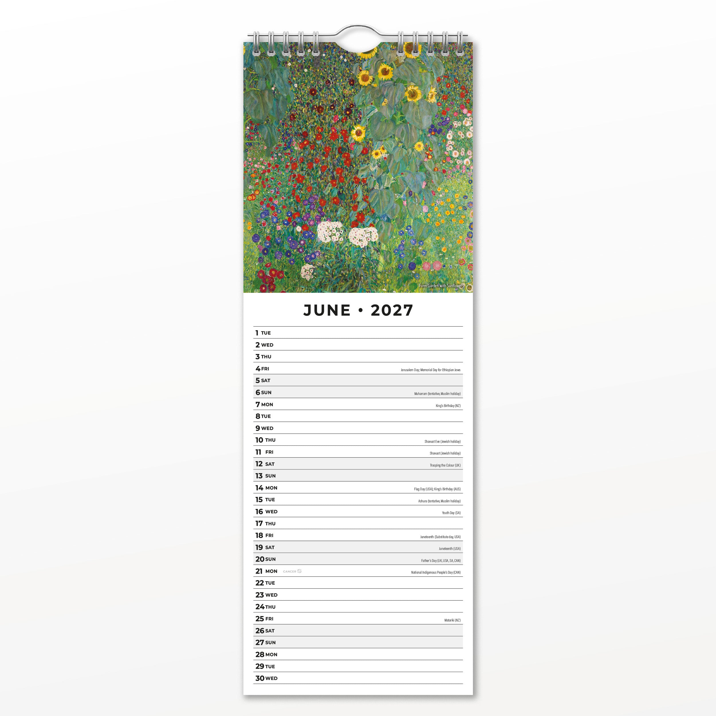 2027 Klimt - Slim Wall Calendar