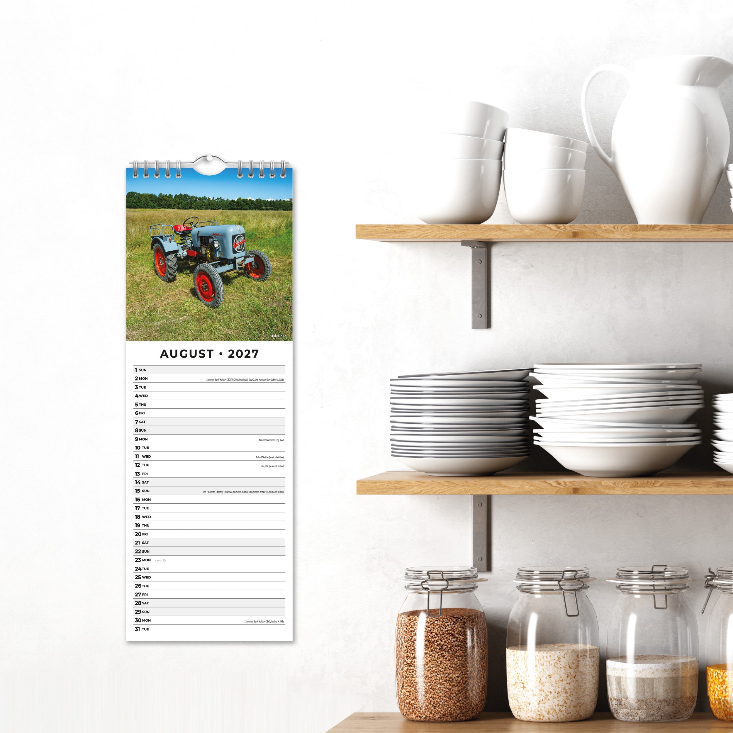 2027 Tractors - Slim Wall Calendar
