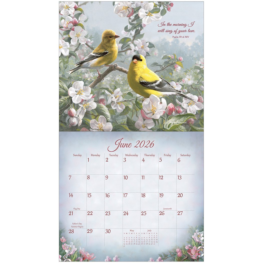 2026 Legacy Songbirds Of Faith - Scripture - Deluxe Wall Calendar