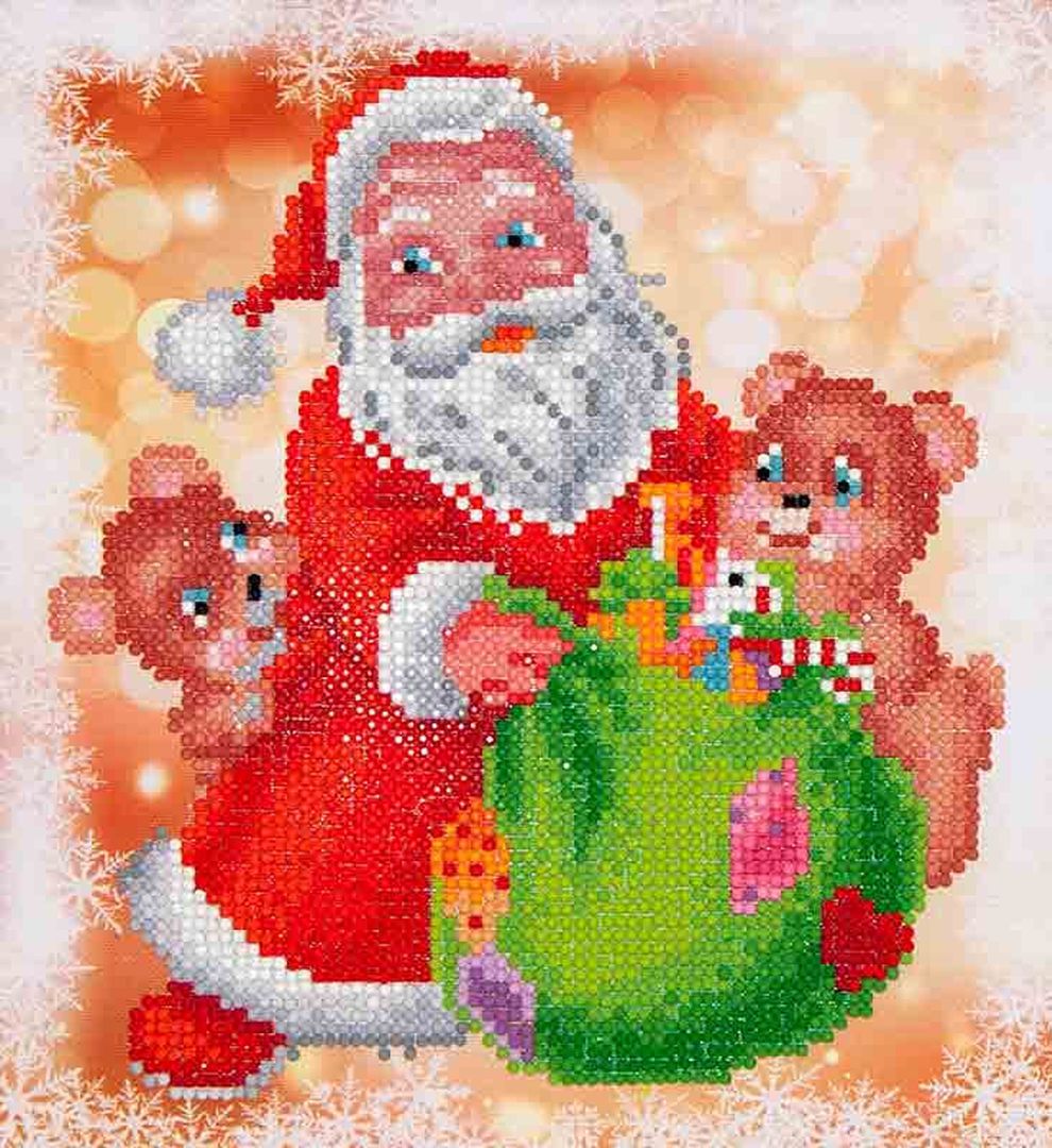 Diamond Dotz - Santa And Teddies 23x25cm - Diamond Art Diamond Art Diamond Dotz