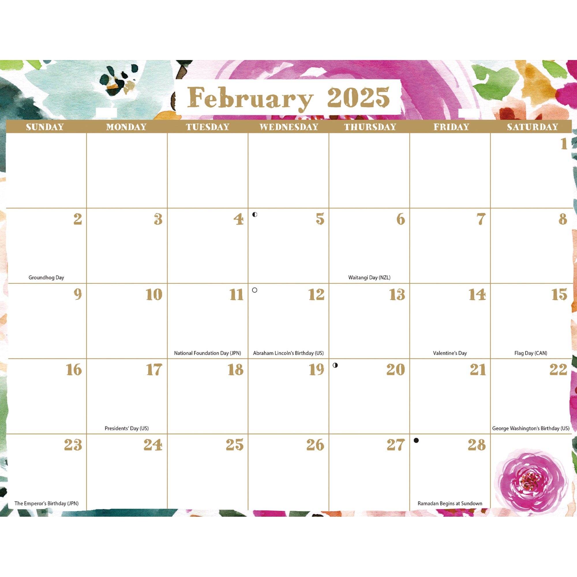 2025 Grow Wild Tri-View - 3-Month View Wall Calendar