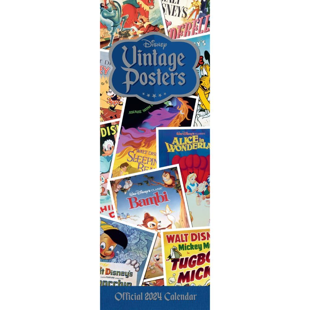 2024 Disney Vintage Posters - Slim Wall Calendar