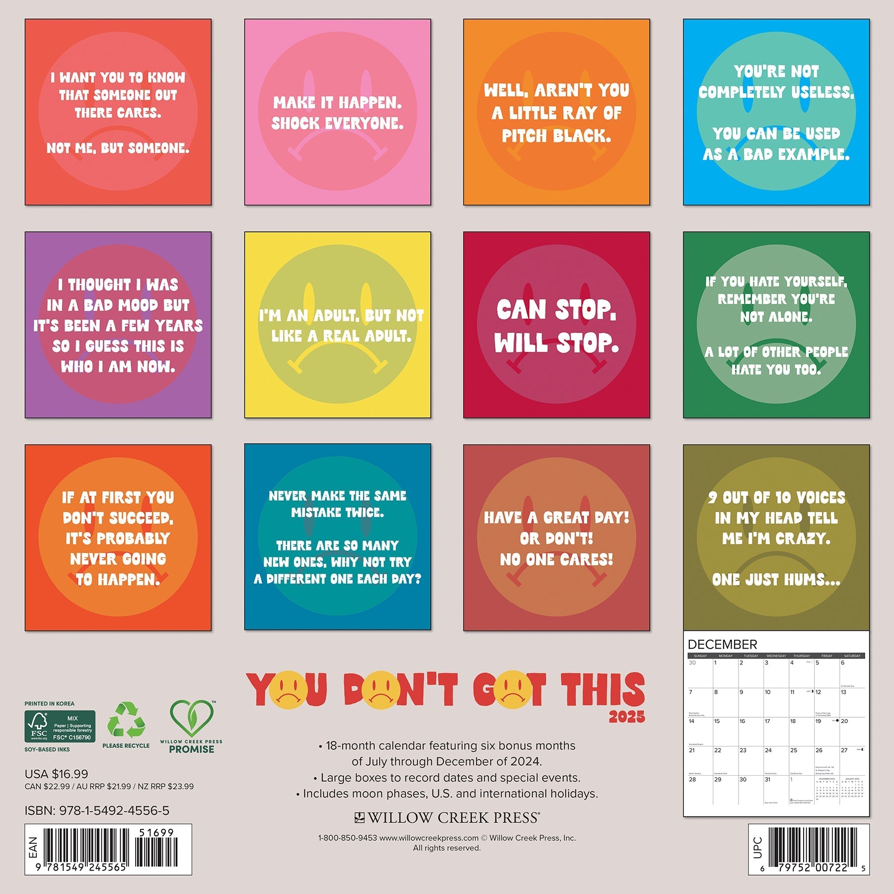 2025 You Don't Got This - Square Wall Calendar (US Only)