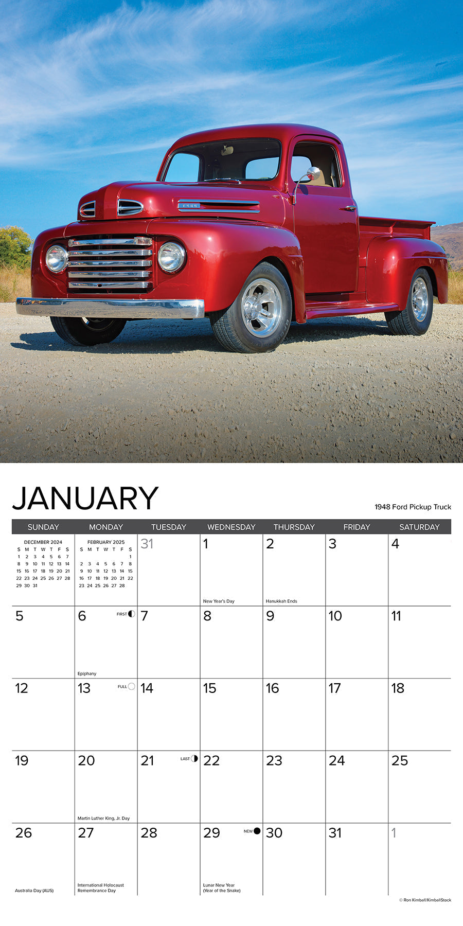 2025 Classic Pickups - Square Wall Calendar (US Only)