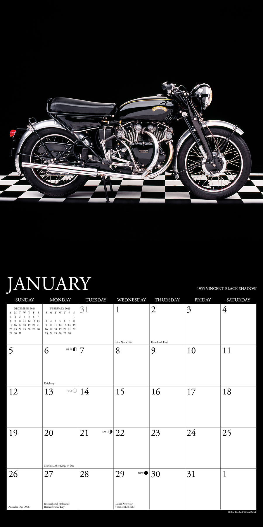 2025 Classic Motorcycles (w/foil) - Square Wall Calendar (US Only)