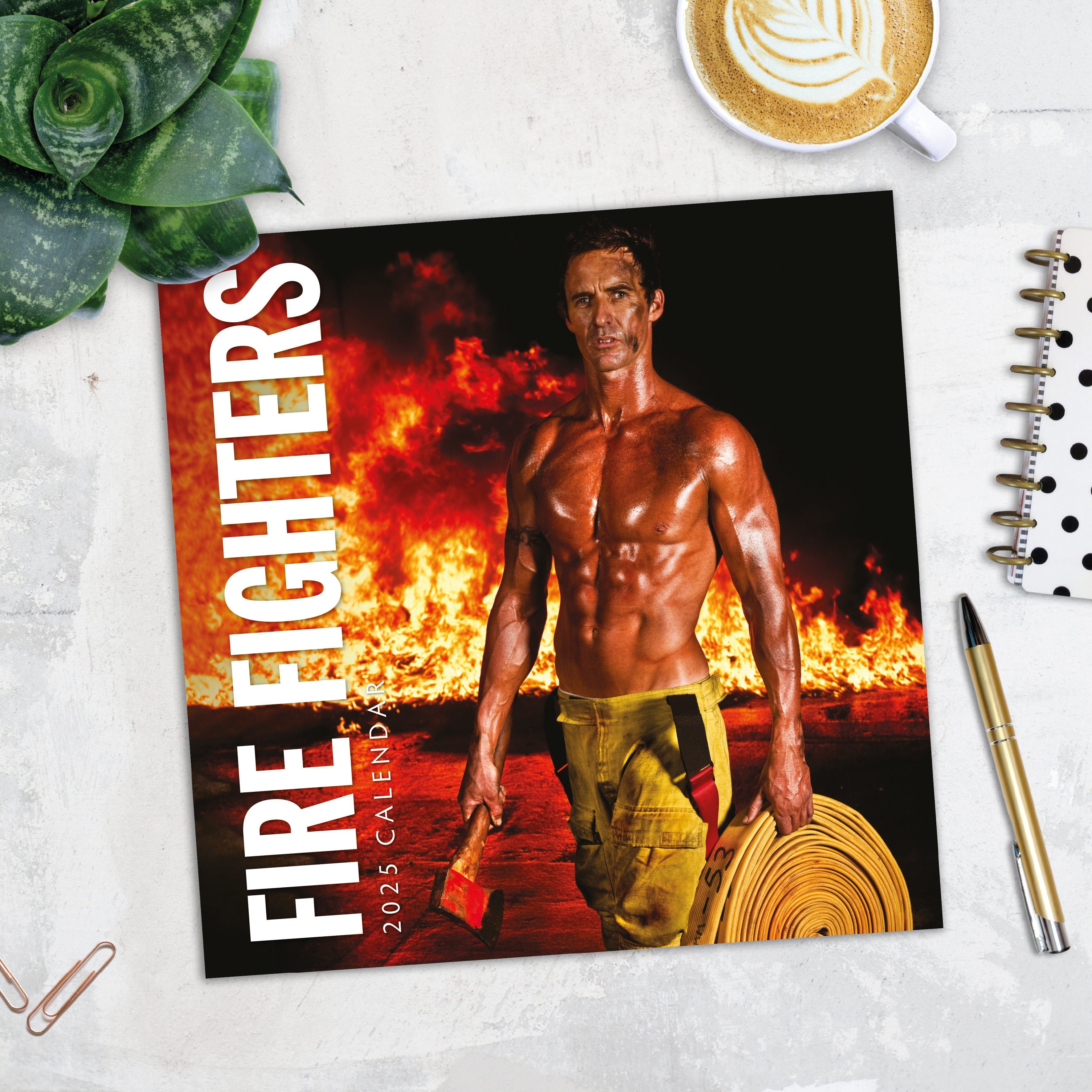 2025 Fire Fighters - Square Wall Calendar