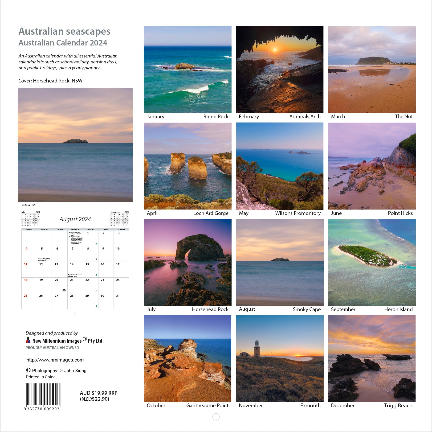 2024 Australian Seascapes - Square Wall Calendar