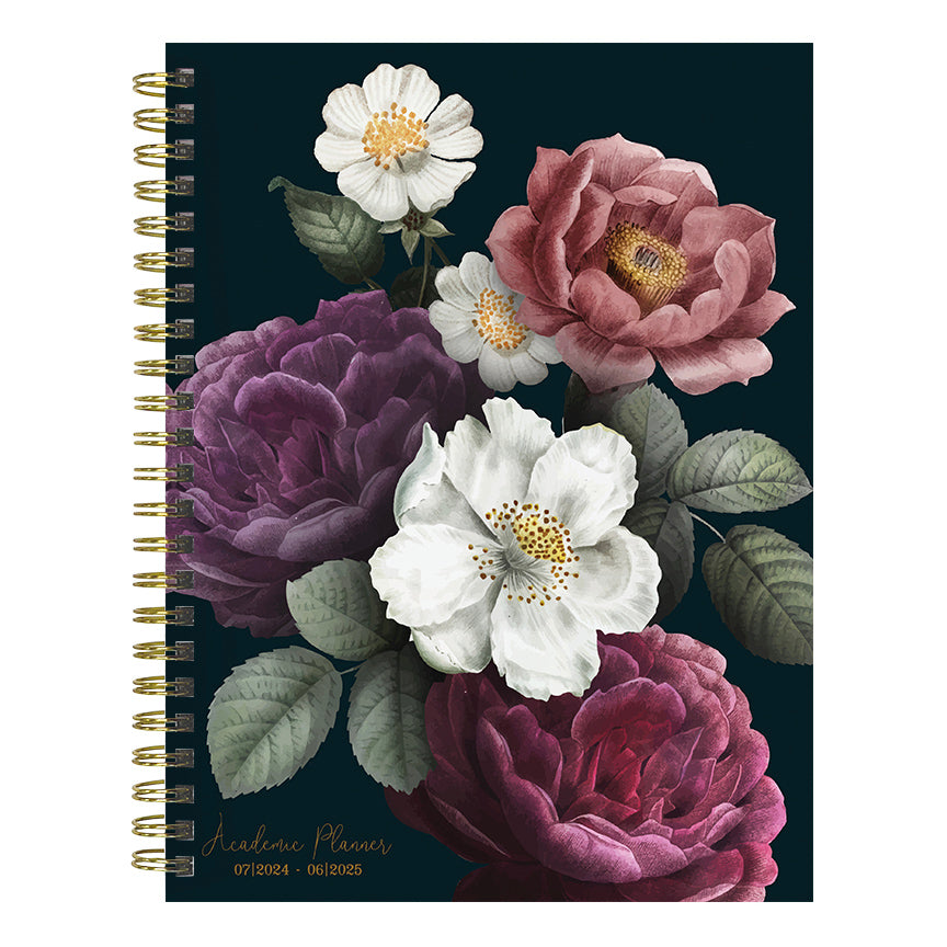 July 2024 - June 2025 Peony and Petals - Medium Weekly & Monthly Academic Year Diary/Planner