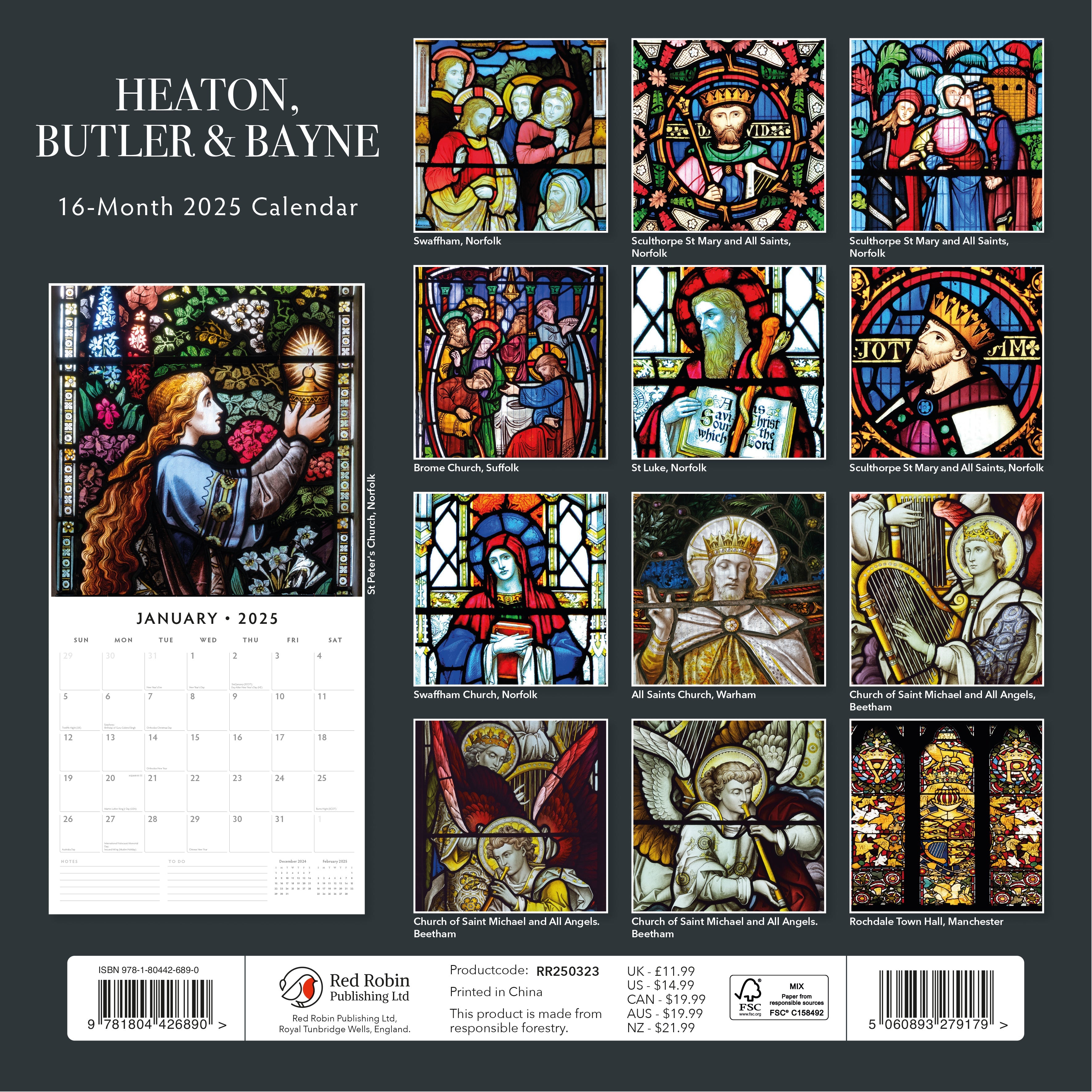 2025 Heaton, Butler & Bayne - Square Wall Calendar