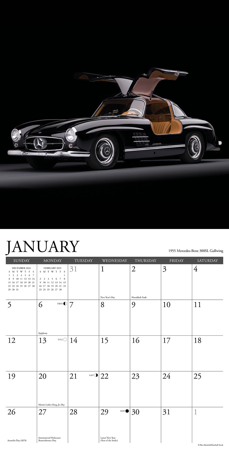 2025 Classic Cars - Square Wall Calendar (US Only)