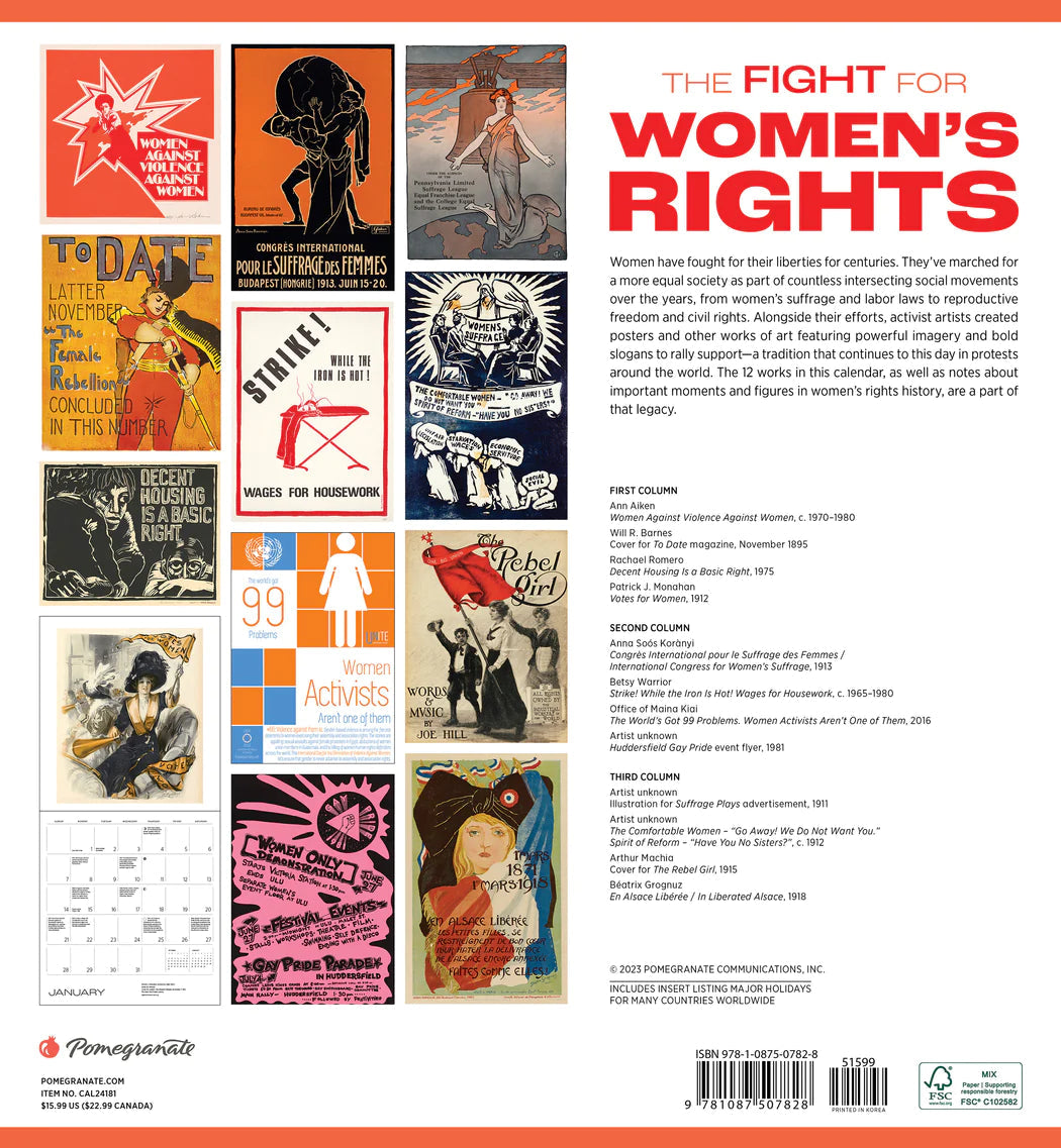 2024 The Fight For Women�s Rights - Square Wall Calendar  SOLD OUT