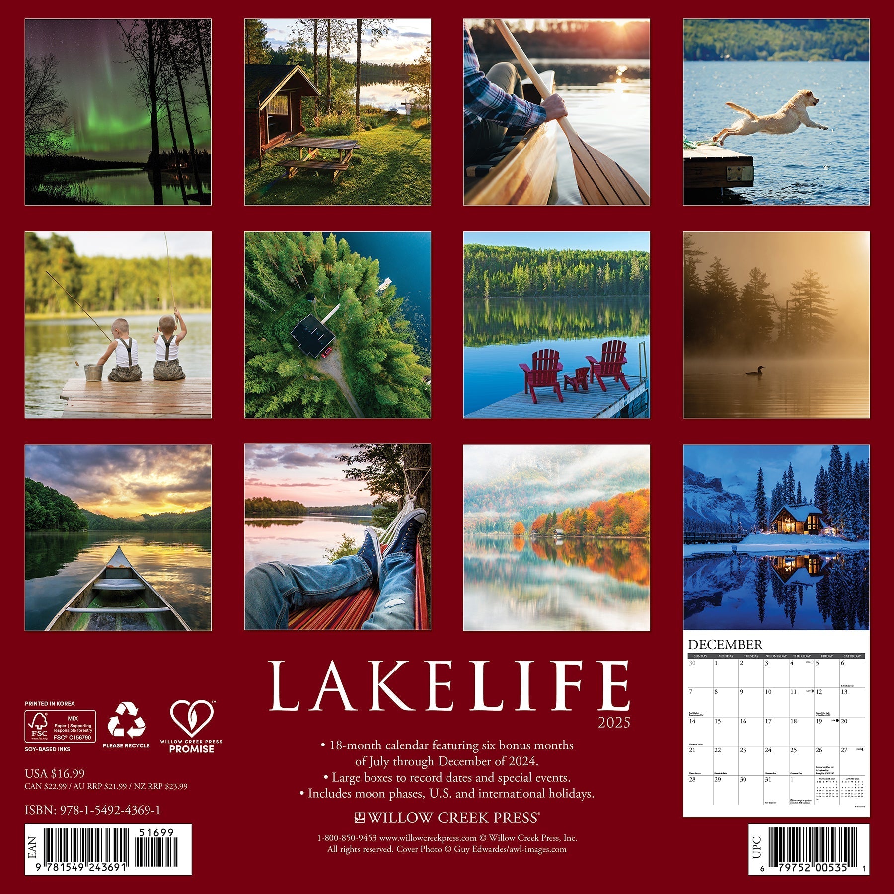 2025 LakeLife - Square Wall Calendar (US Only)