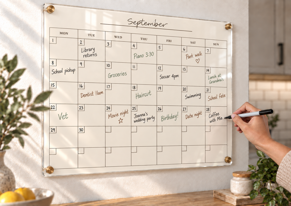 05_-_Beige_Ledger_A3_Acrylic_Wall_Calendar_-_Dry_Erase_-_EP-AC-A3-007_-_649310204823_-_Writing_in_Use.png