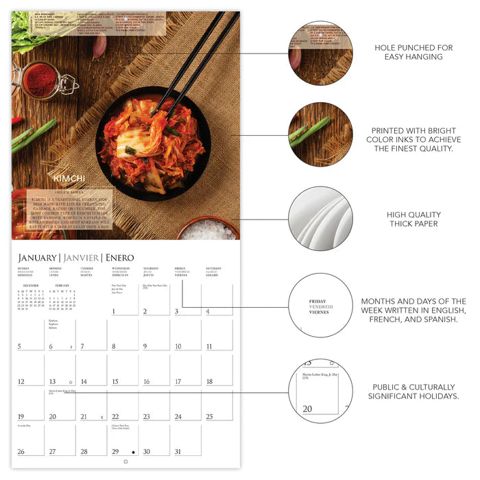 2025 Foodie Adventures - Square Wall Calendar