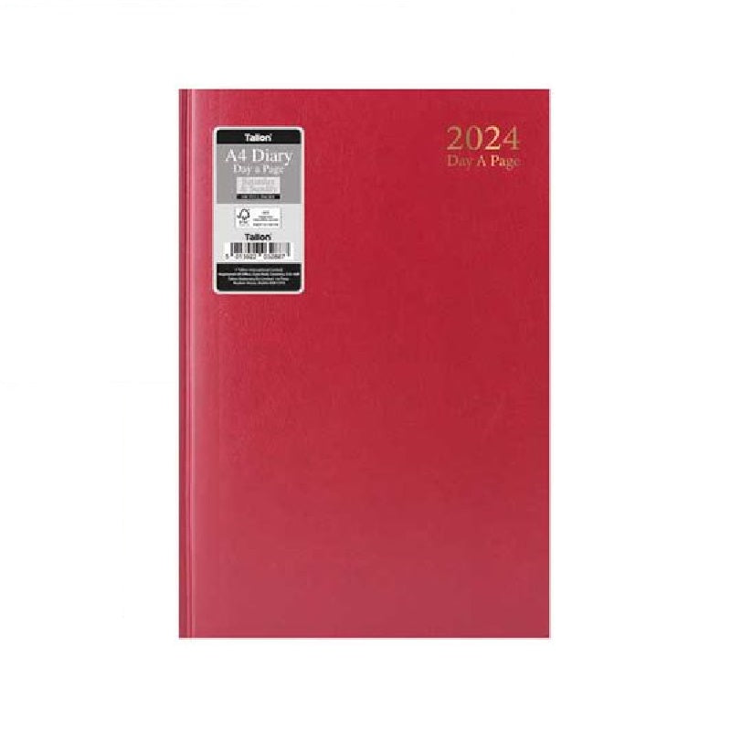 2024 Red Hardback Casebound - Daily Diary/Planner