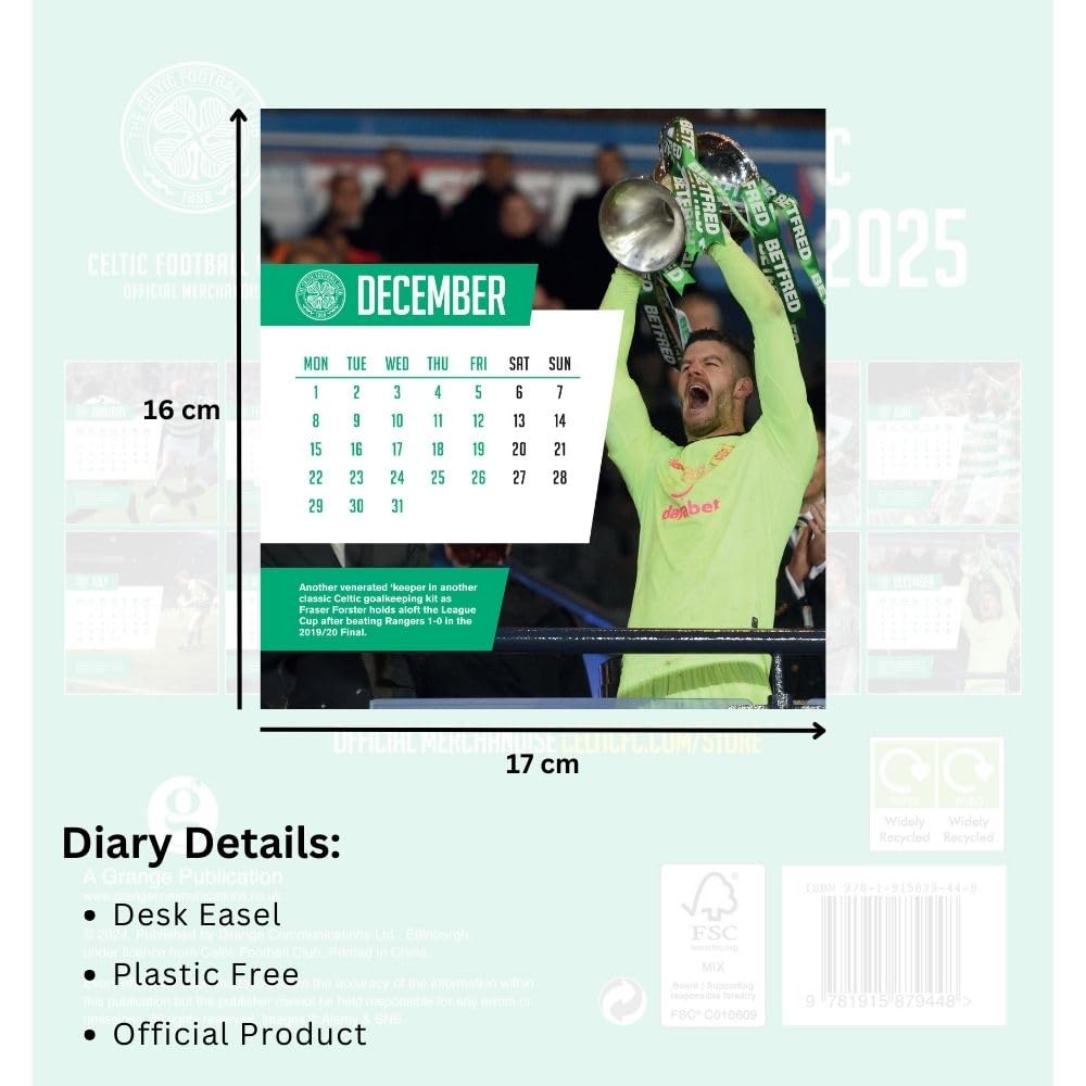 2025 Celtic Fc - Desk Easel Calendar