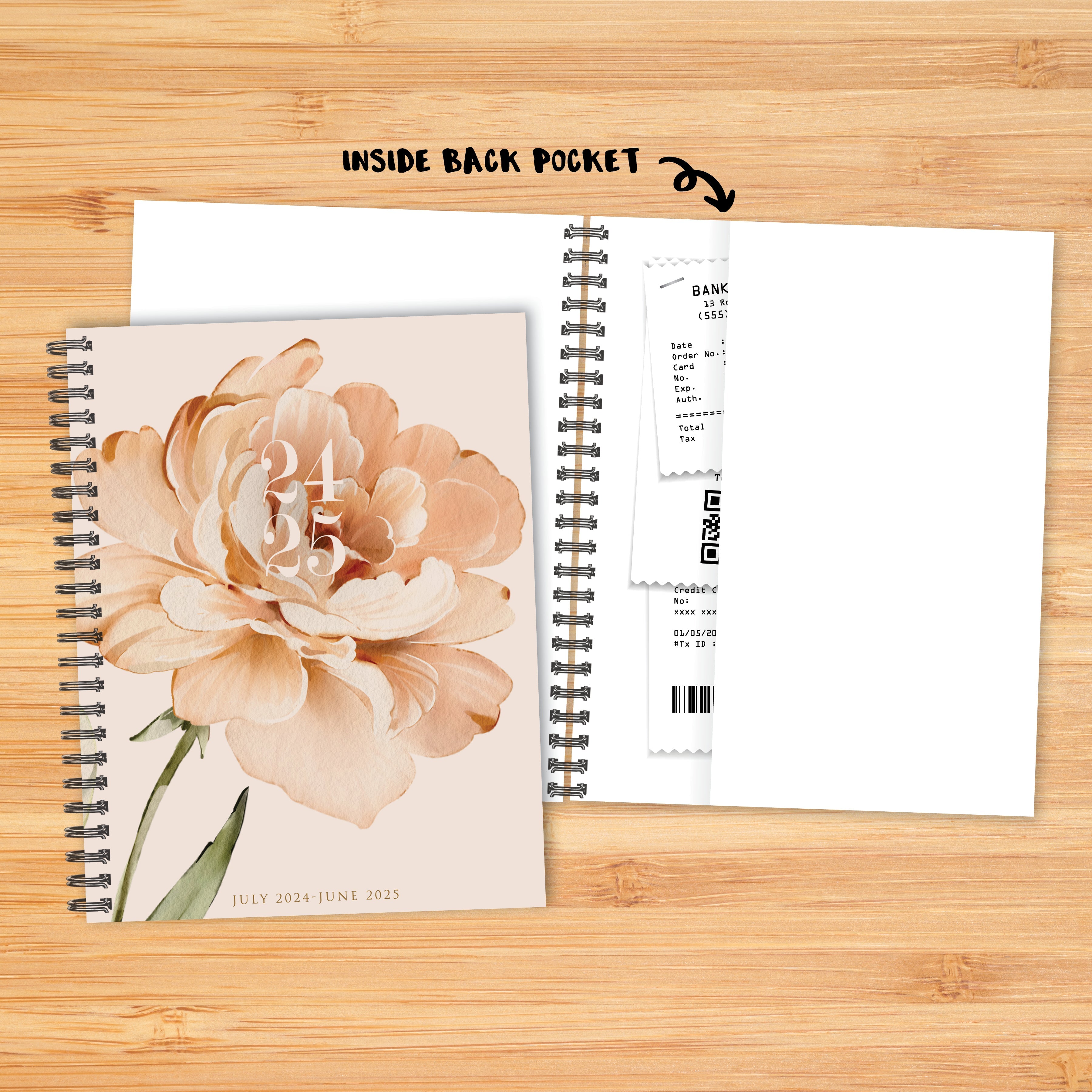 July 2024 - June 2025 Perfect Peony - Large Weekly & Monthly Academic Year Diary/Planner  SOLD OUT