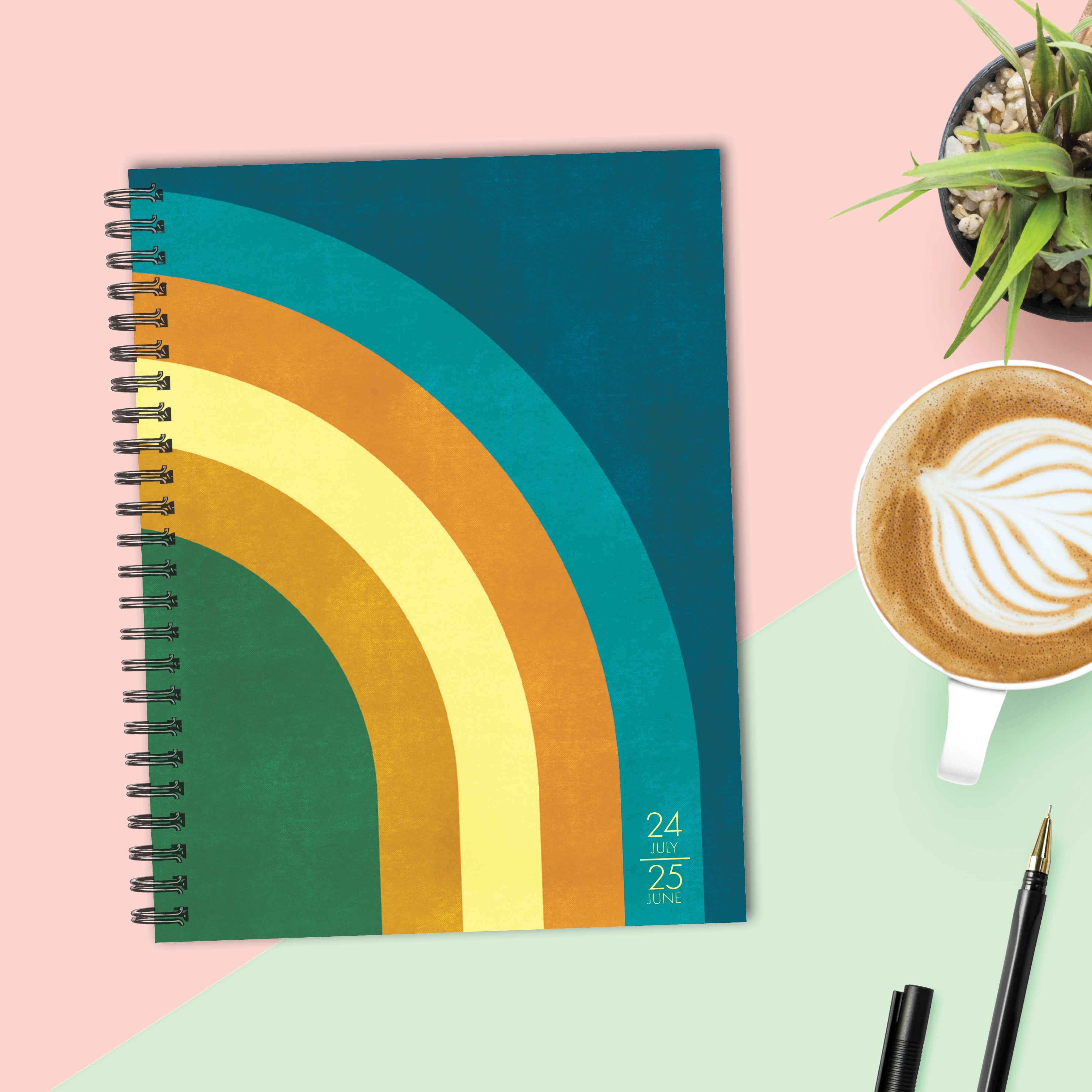 July 2024 - June 2025 Retro Rainbow - Medium Weekly & Monthly Academic Year Diary/Planner  SOLD OUT