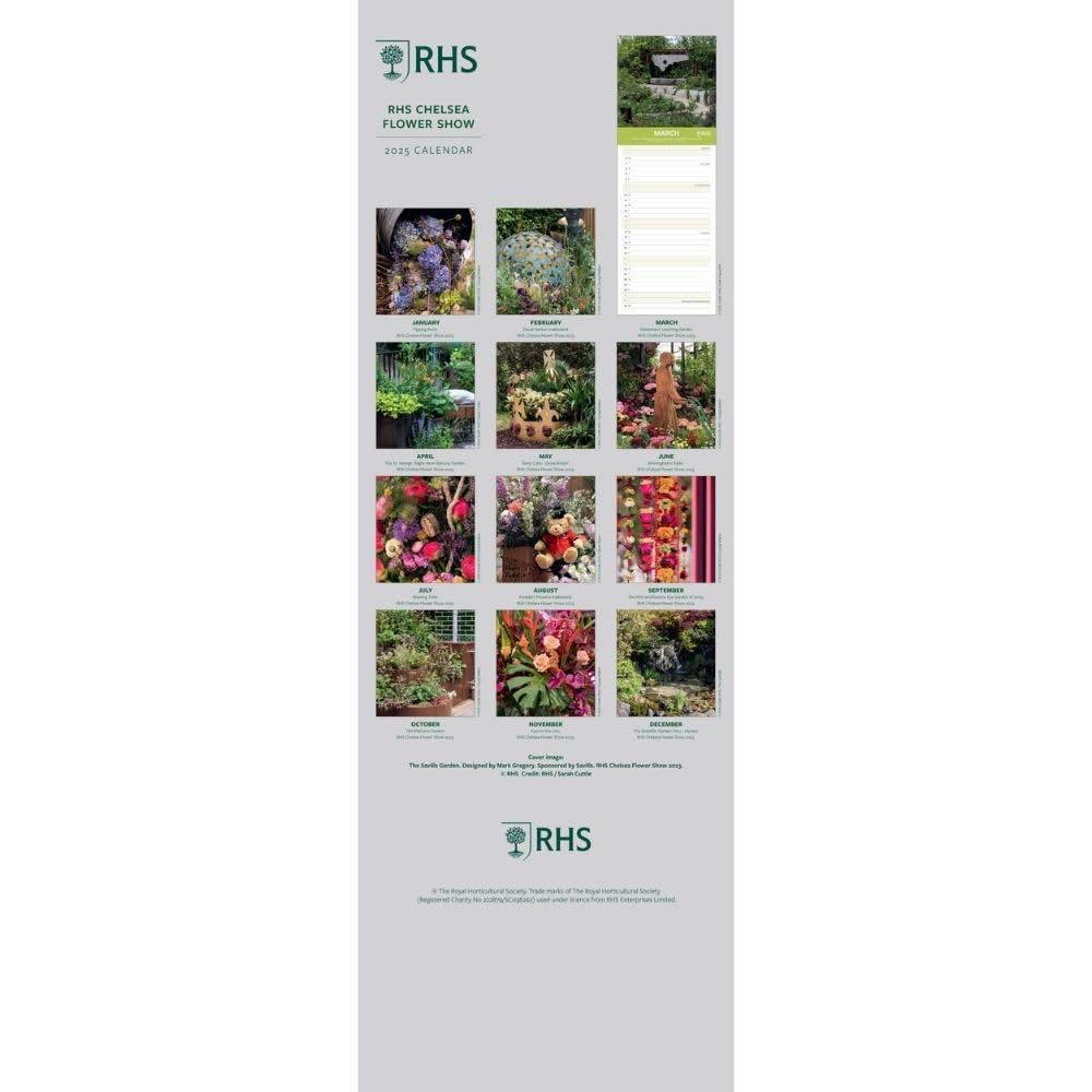 2025 Royal Horticultural Society - Chelsea Show - Slim Wall Calendar