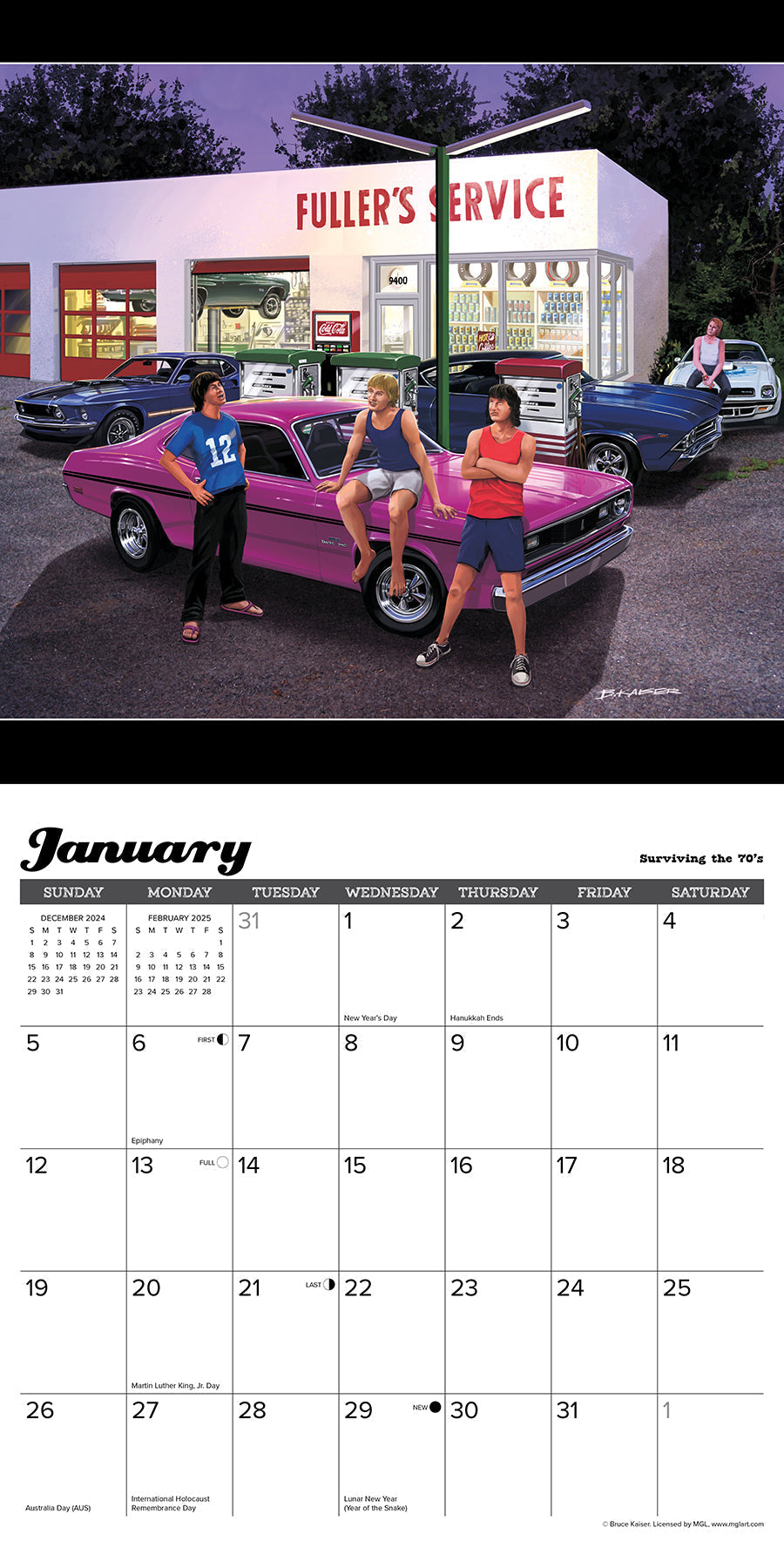 2025 Classic Cruisin' & Chrome (w/foil) - Square Wall Calendar (US Only)