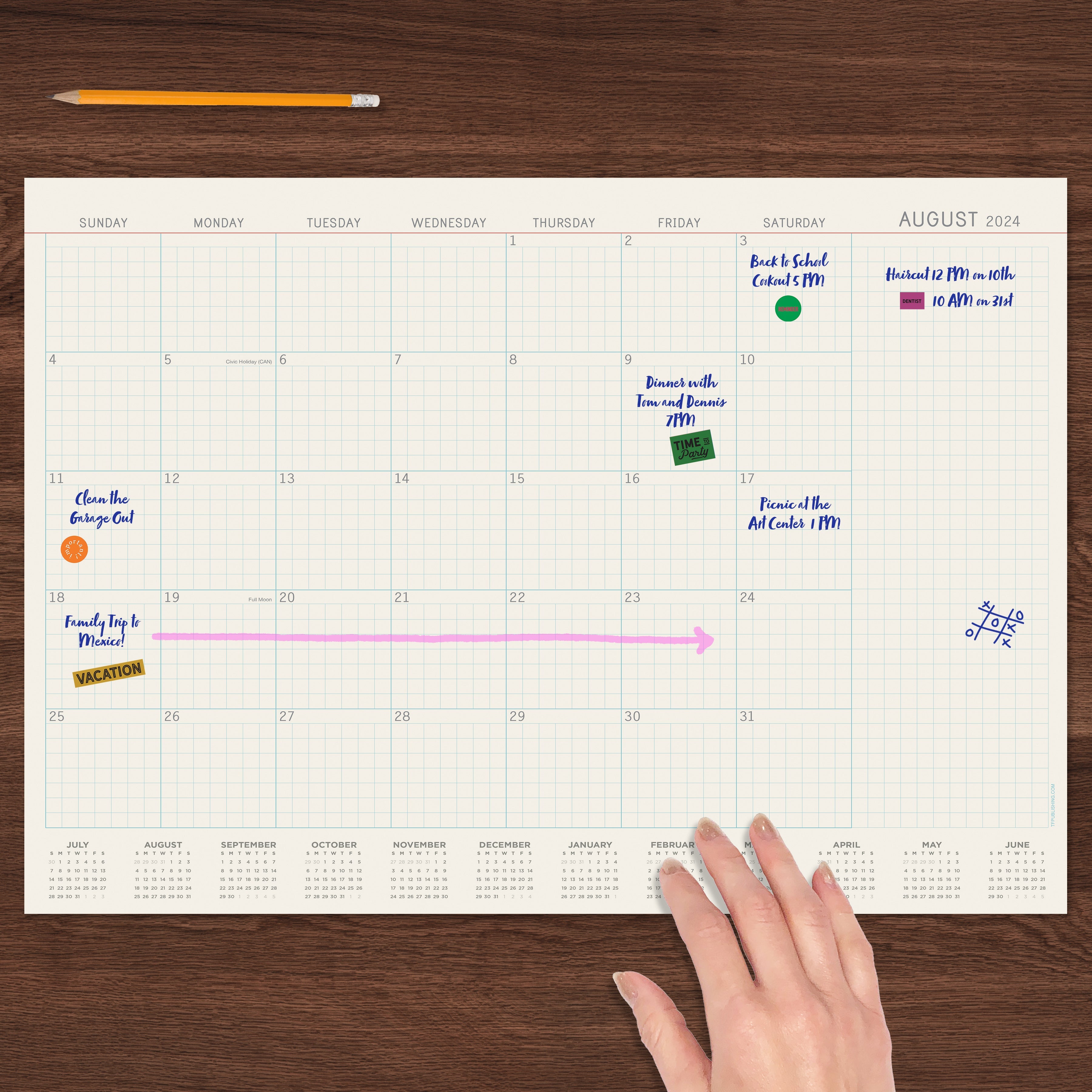 July 2024 - June 2025 Vintage Professional - Medium Monthly Desk Pad Blotter Academic Calendar