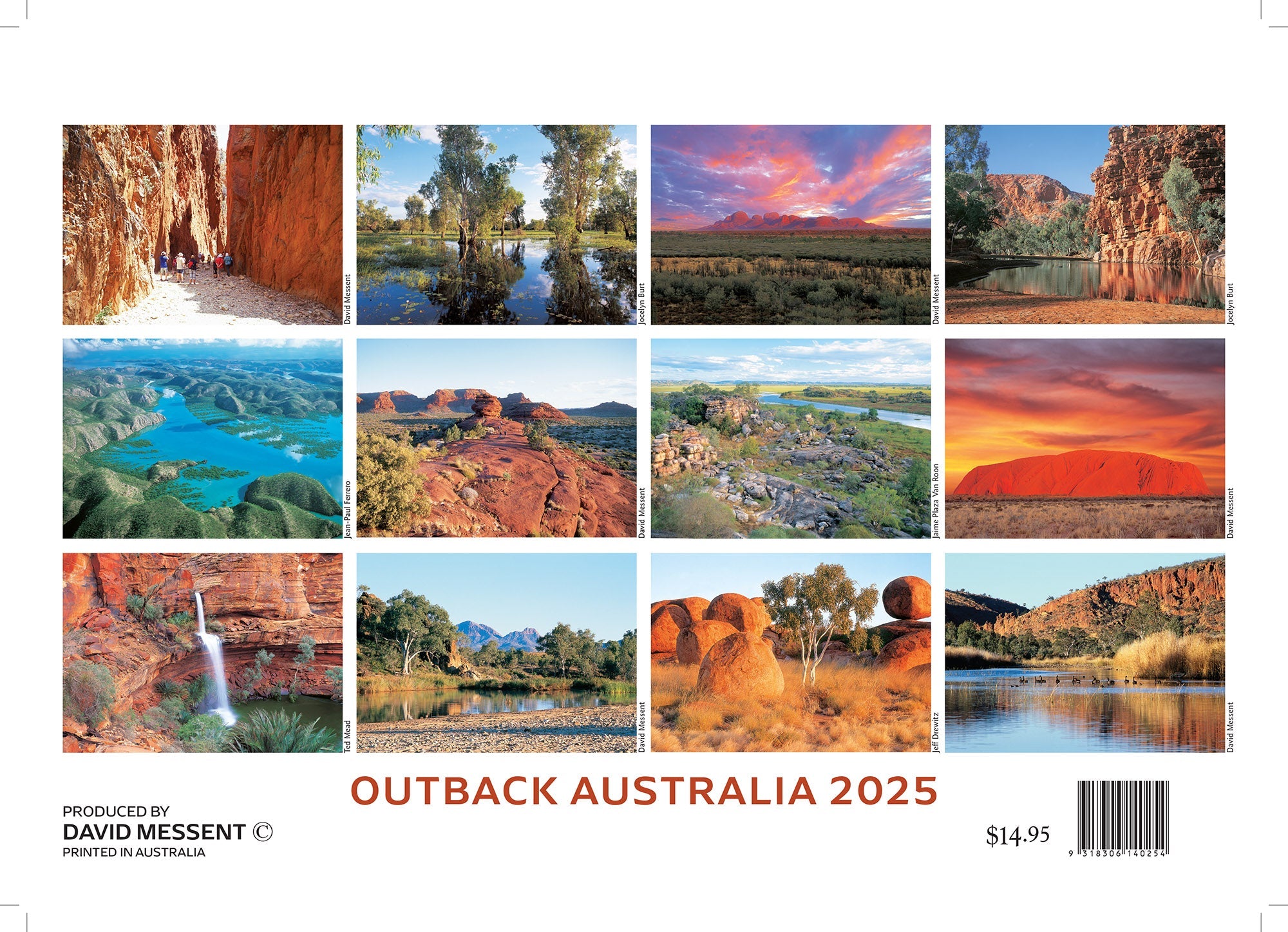 2025 Outback Australia By David Messent - Horizontal Wall Calendar