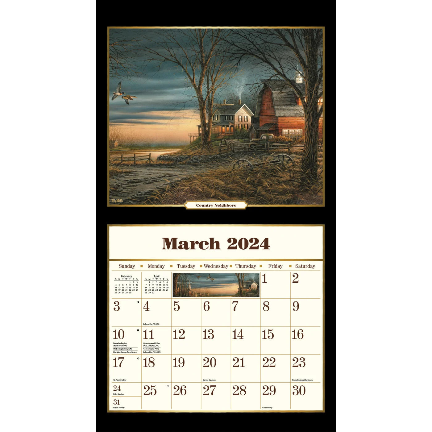 2024 LANG Terry Redlin Deluxe Wall Calendar Sceneries & Flowers