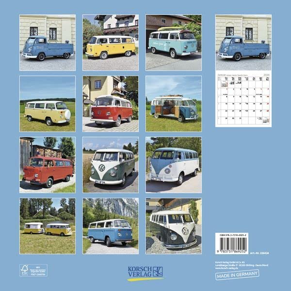 2024 VW Vans - Square Wall Calendar