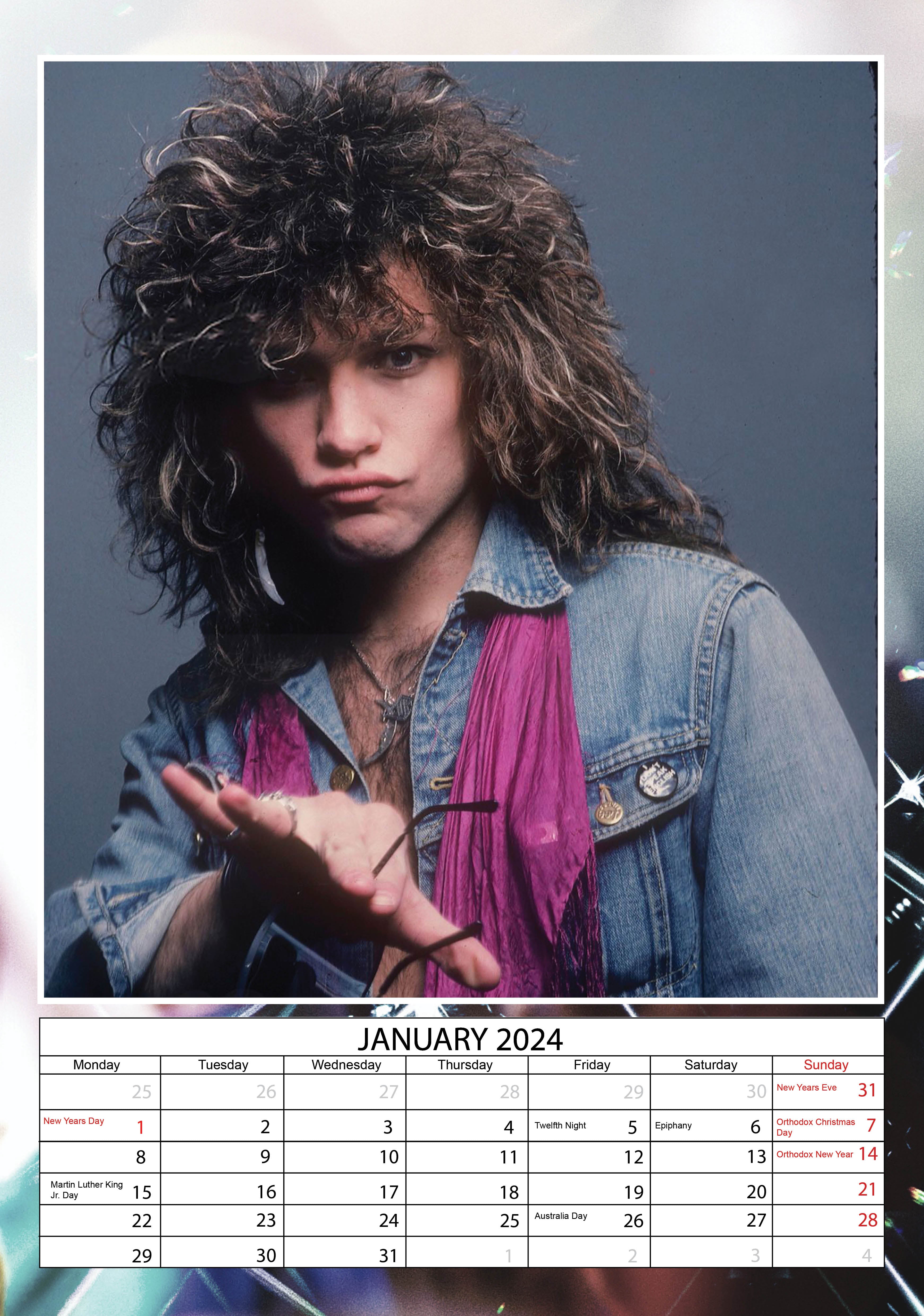 2024 Bon Jovi - A3 Wall Calendar