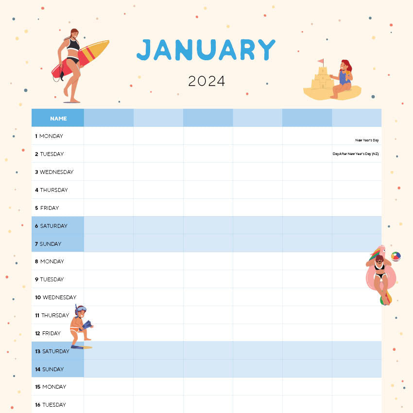 2024 Family Planner - Square Wall Calendar