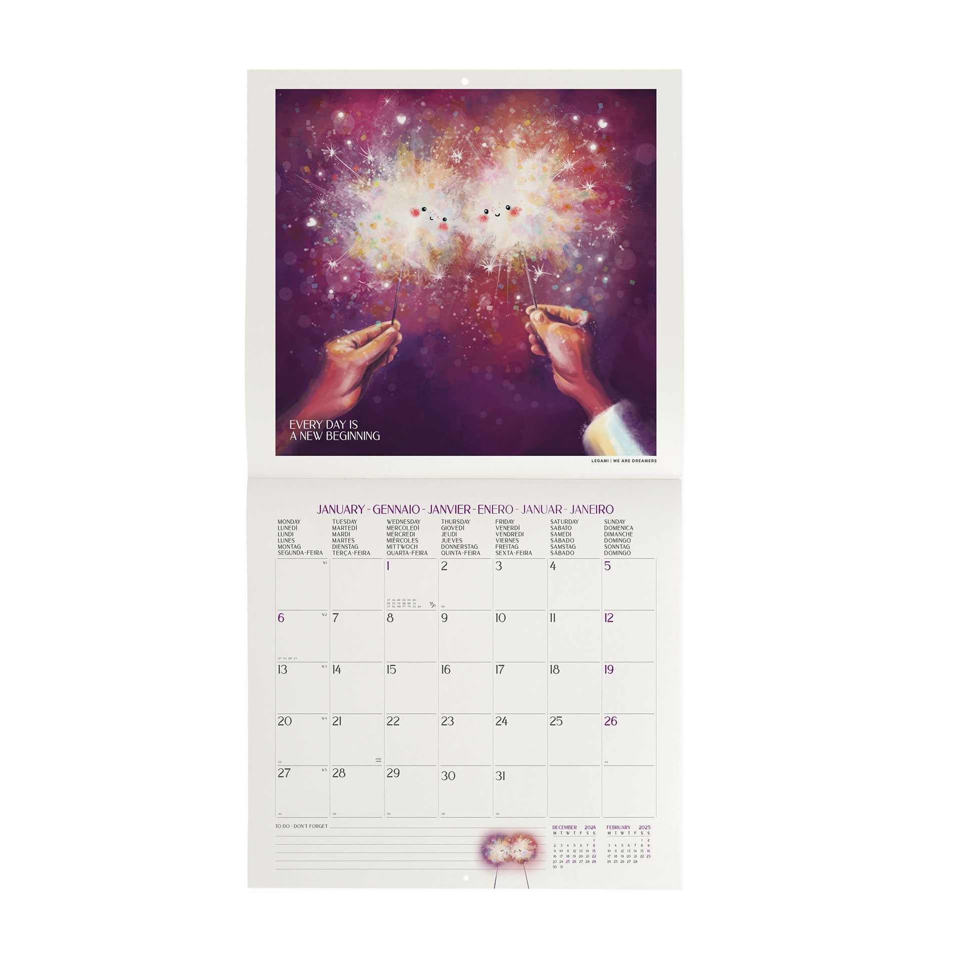 2025 Good Vibes Only - Square Wall Calendar