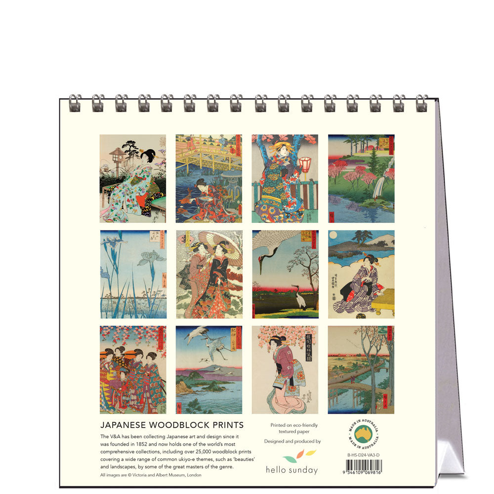 2024 Japanese Woodblock Prints - Desk Easel Calendar