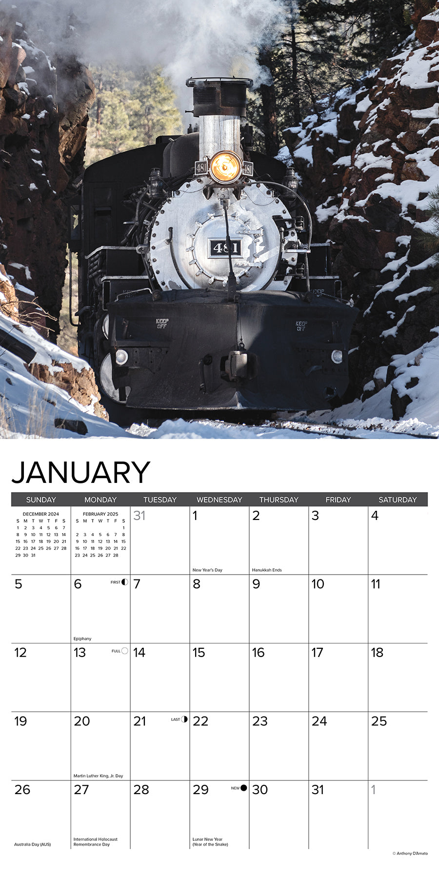 2025 Colorado Narrow Gauge Railroads - Square Wall Calendar (US Only)