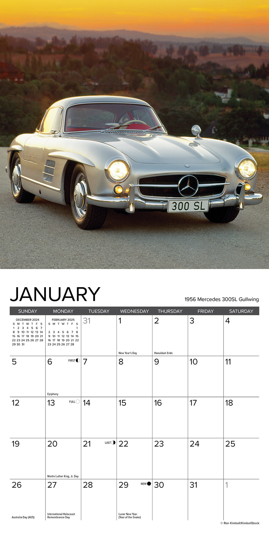 2025 Classic Cars - Mini Wall Calendar (US Only)