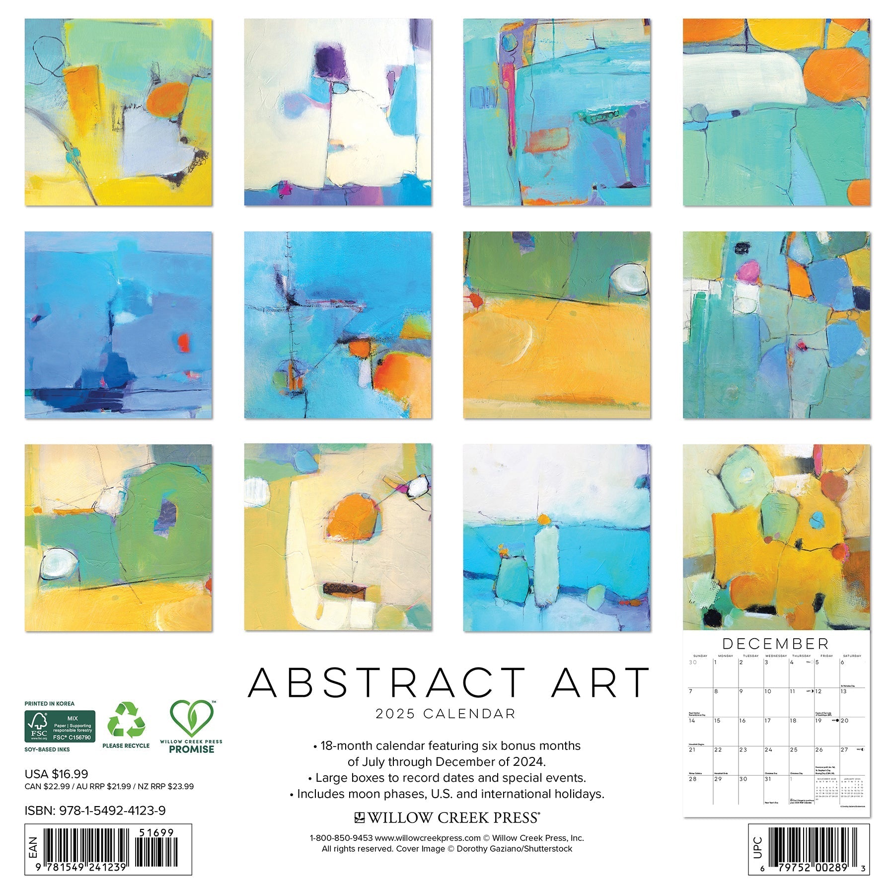 2025 Abstract Art - Square Wall Calendar (US Only)