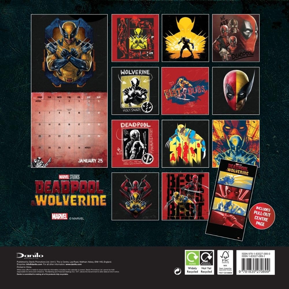 2025 Marvel Deadpool - Square Wall Calendar