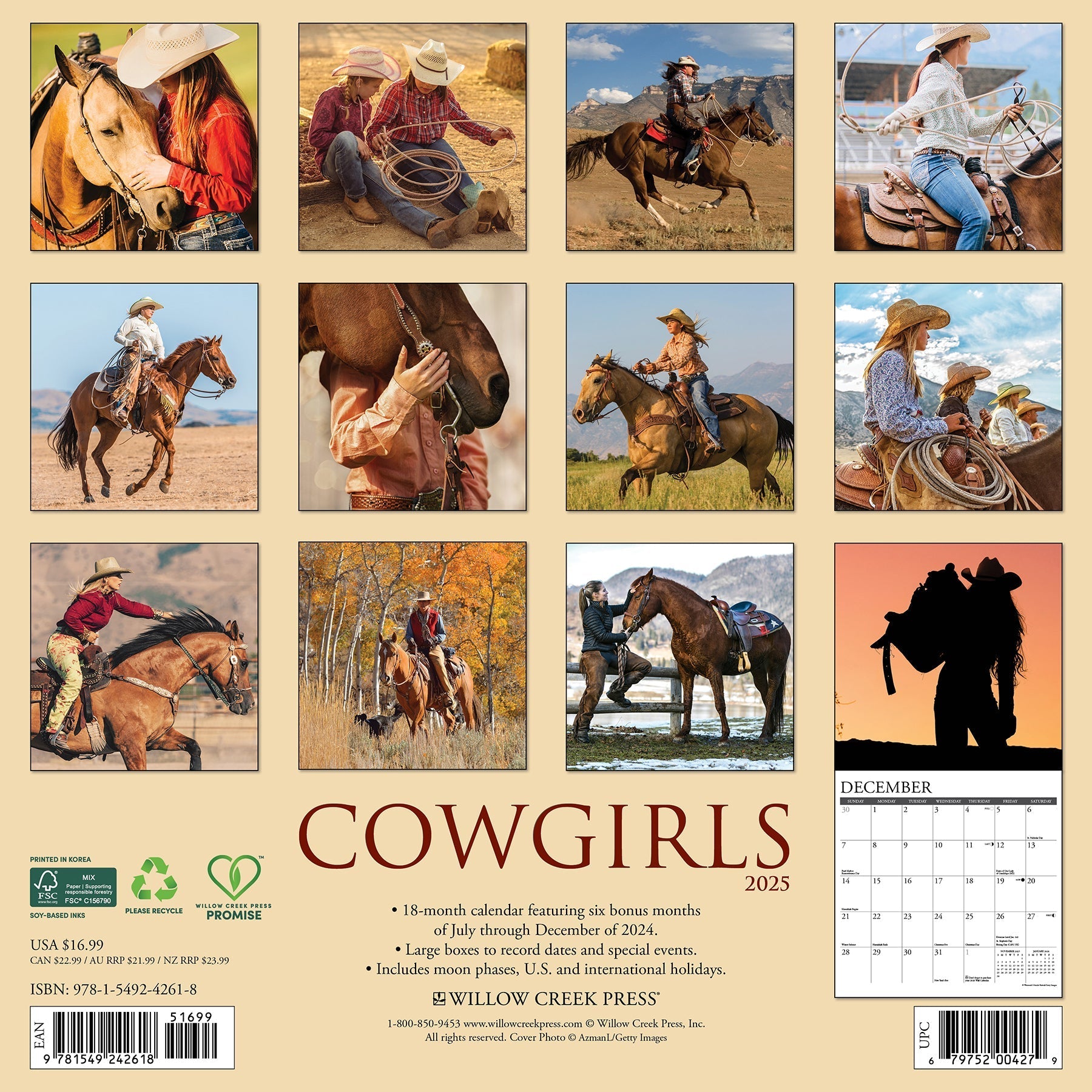 2025 Cowgirls - Square Wall Calendar (US Only)